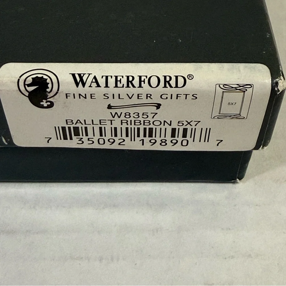 Vintage Waterford Ballet Ribbon Silver 5x7 Picture Frame Wedding Engagement